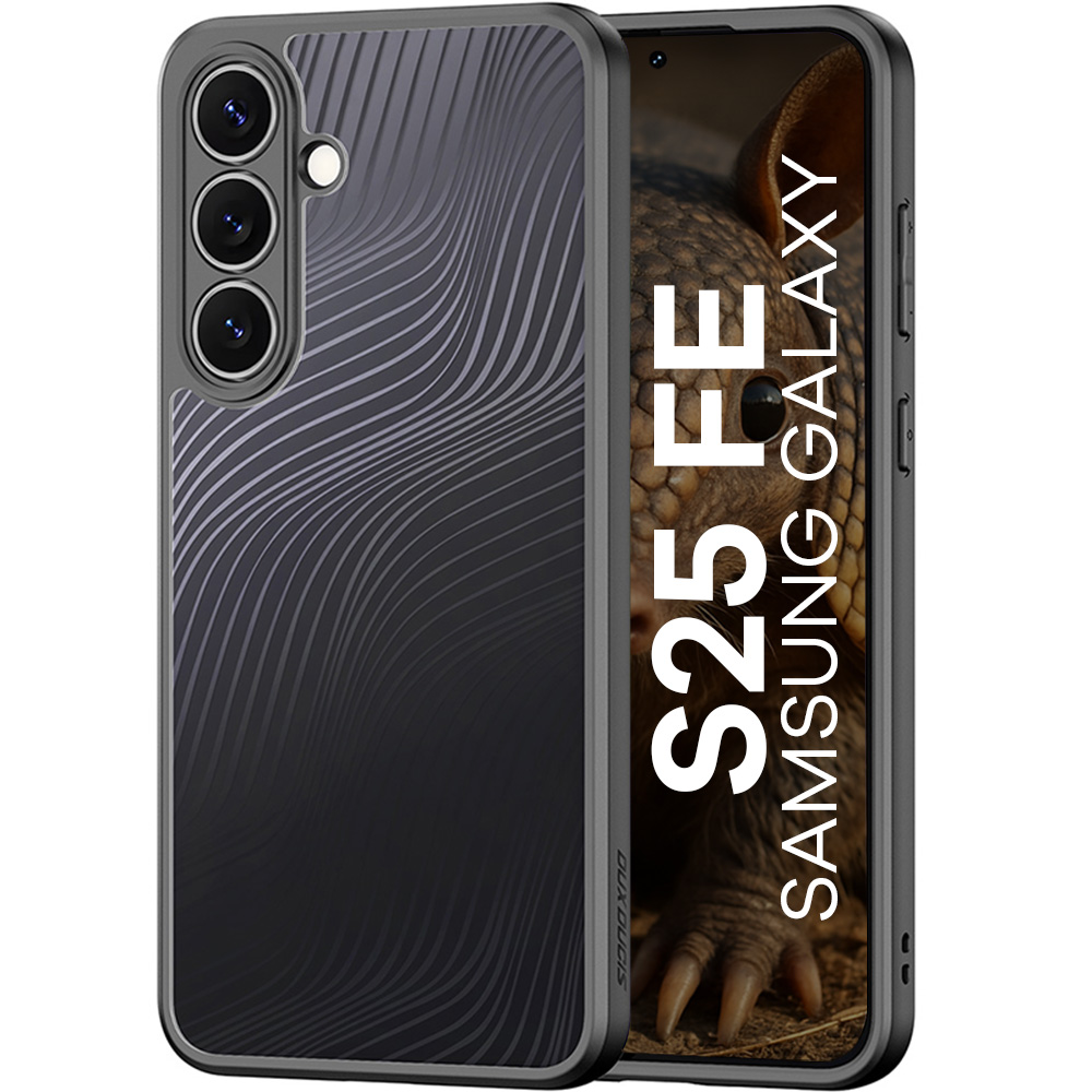 Etui Dux Ducis AIMO do Galaxy S25 FE, przezroczyste z czarną ramką